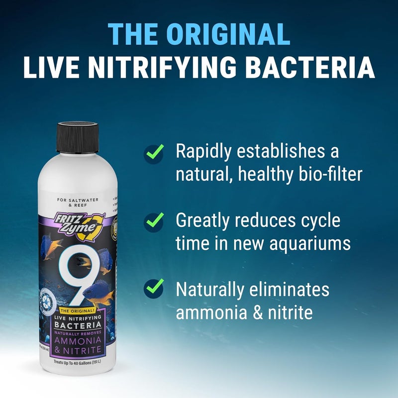 Fritz Aquatics FritzZyme 9 Nitrifying Bacteria for Salt Water Aquariums - 8 Ounce - Image 3